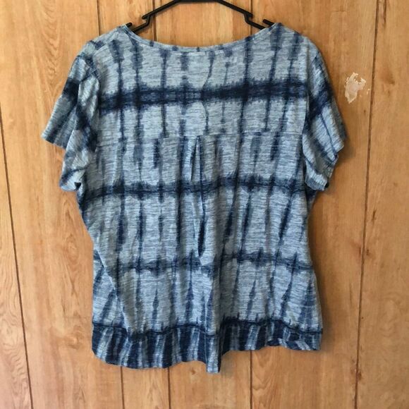 Style & Co Blue Tie Dye Plus Sized Tee Shirt 2X - Picture 7 of 12